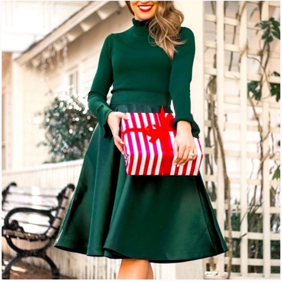 green emerald velvet dress Ted Baker Zadi Knitted Full Skirt Dress : Amazon.co.uk: Fashion main image 1